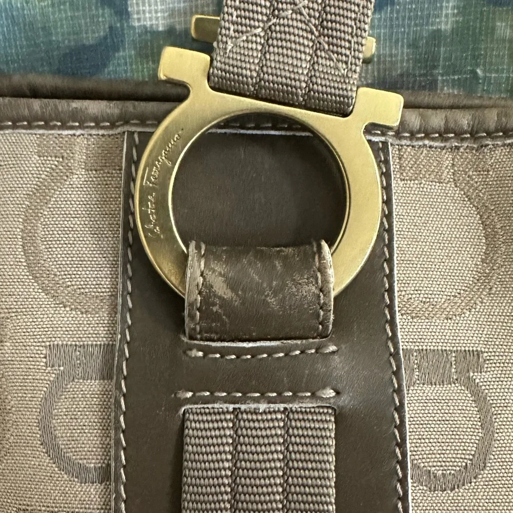 Salvatore Ferragamo Gancini Canvas Tote - Picture 3 of 10